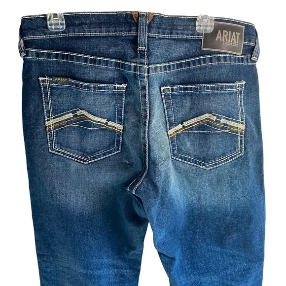ARIAT Straight Fit Straight Leg M5 Size 34 X 30 Mens Denim Jeans - Loop Lock - Picture 5 of 16